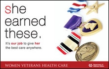 She Earned These Thumbnail of Outreach Poster: She Earned These (medals). It's our job to give her the best care anywhere