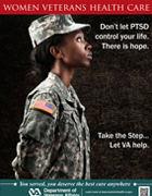 PTSD: Soldier Thumbnail of Women Veterans Call Center Poster: Let VA Help.